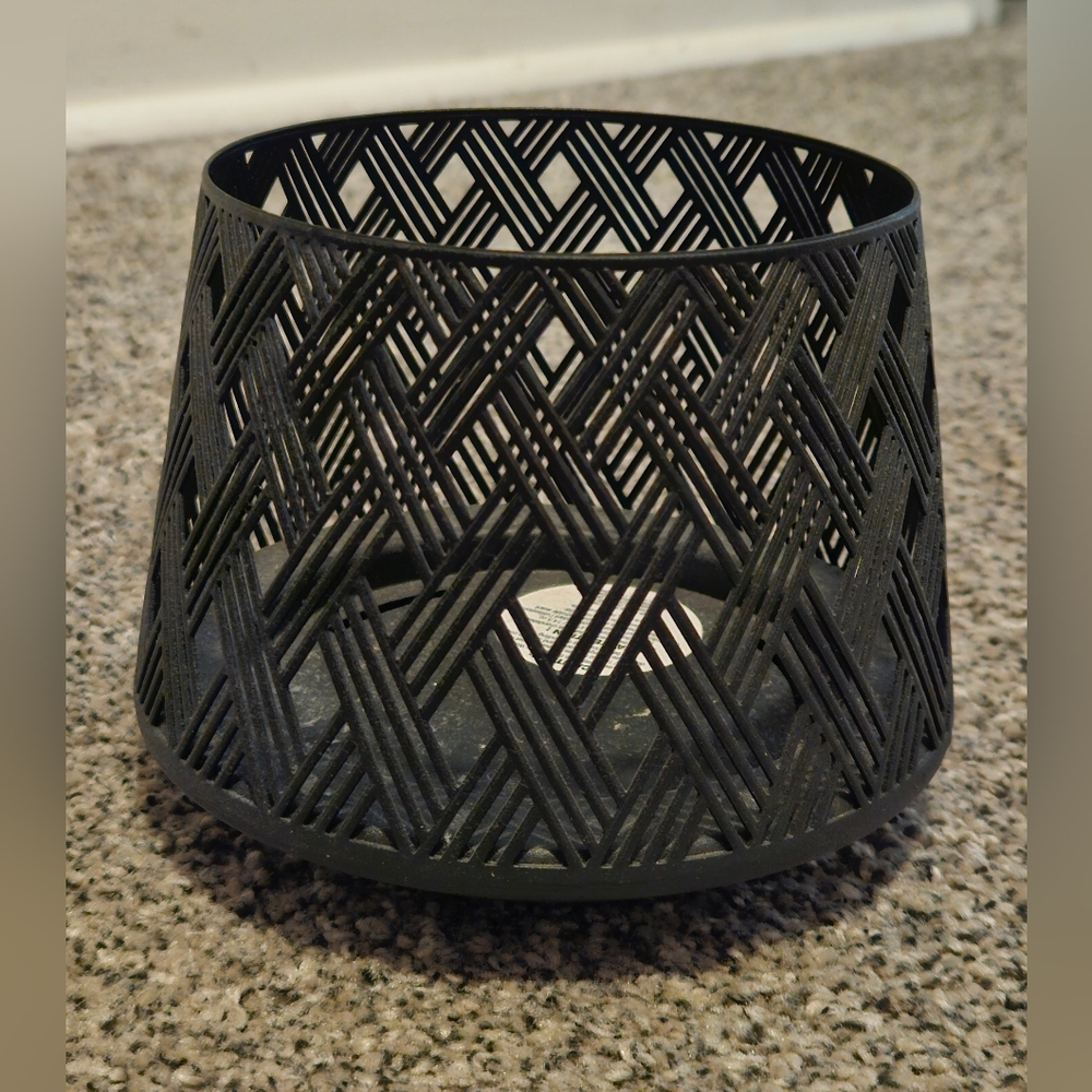 Black Woven Candle 3 Wick Holder Bath & Body Works